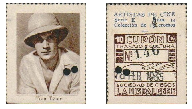 Tom Tyler cupon de ciegos La Hispalense 1935 Tom Tyler cupon de ciegos La Hispalense 1935
