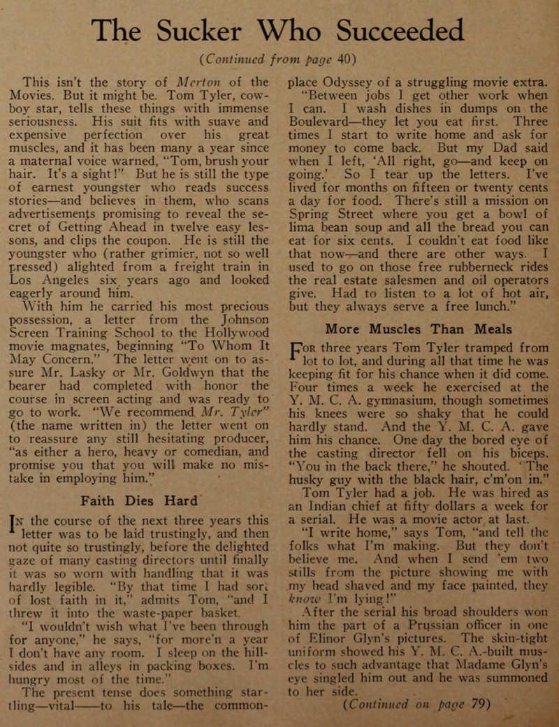 The Sucker Who Succeeded, Motion Picture Classic July 1928