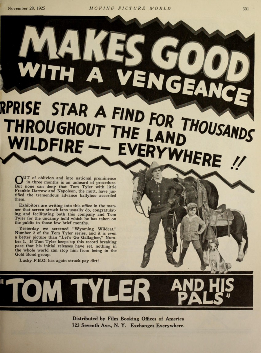 Moving Picture World Nov 28 1925 two page ad