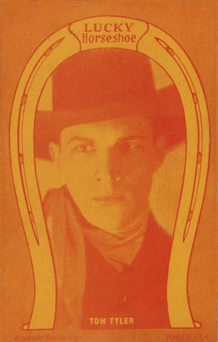 Tom Tyler 1929 Lucky Horseshoe yellow exhibit card