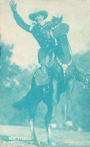 Tom Tyler The Wyoming Wildcat blue arcade card