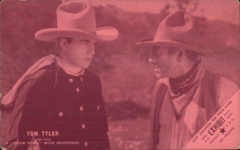 Tom Tyler show down with desperado magenta exhibit card