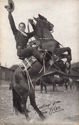 Tom Tyler on horse arcade card