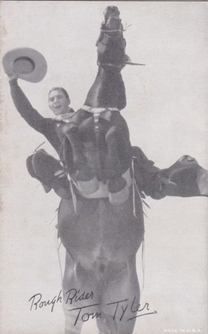 Tom Tyler on horse arcade card