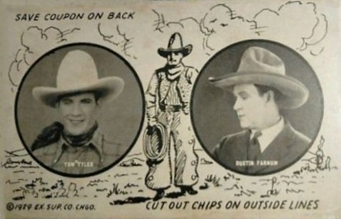 Tom Tyler and Dustin Farnum exhibit card