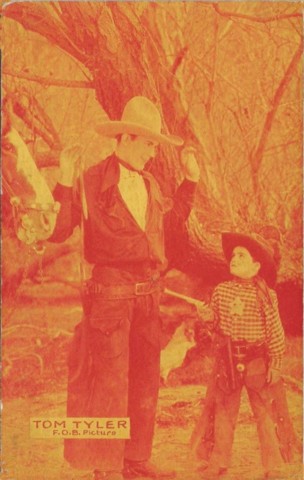 Tom Tyler Cyclone of the Range yellow orange arcade card