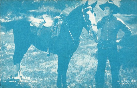 Tom Tyler blue arcade card When the Law Rides