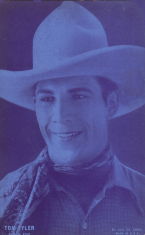Tom Tyler in The Desert Pirate blue arcade card