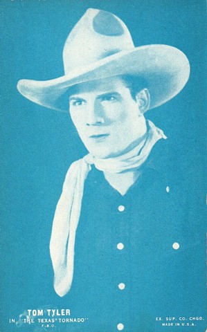 Tom Tyler The Texas Tornado turquoise postcard