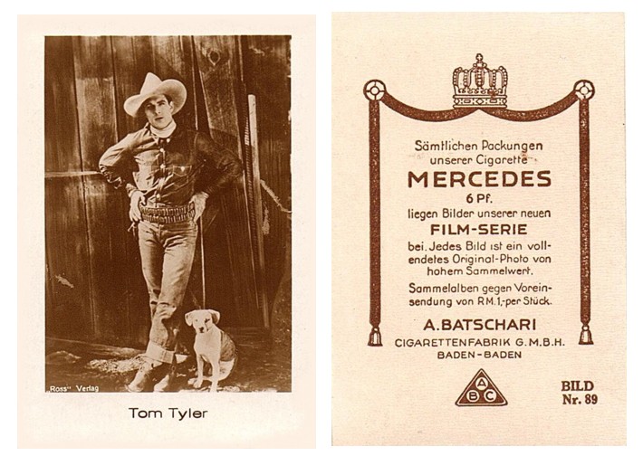 Tom Tyler A. Batschari Mercedes tobacco card