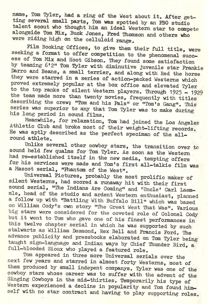 Wrangler's Roost Spring 1979 Tom Tyler Tall in the saddle