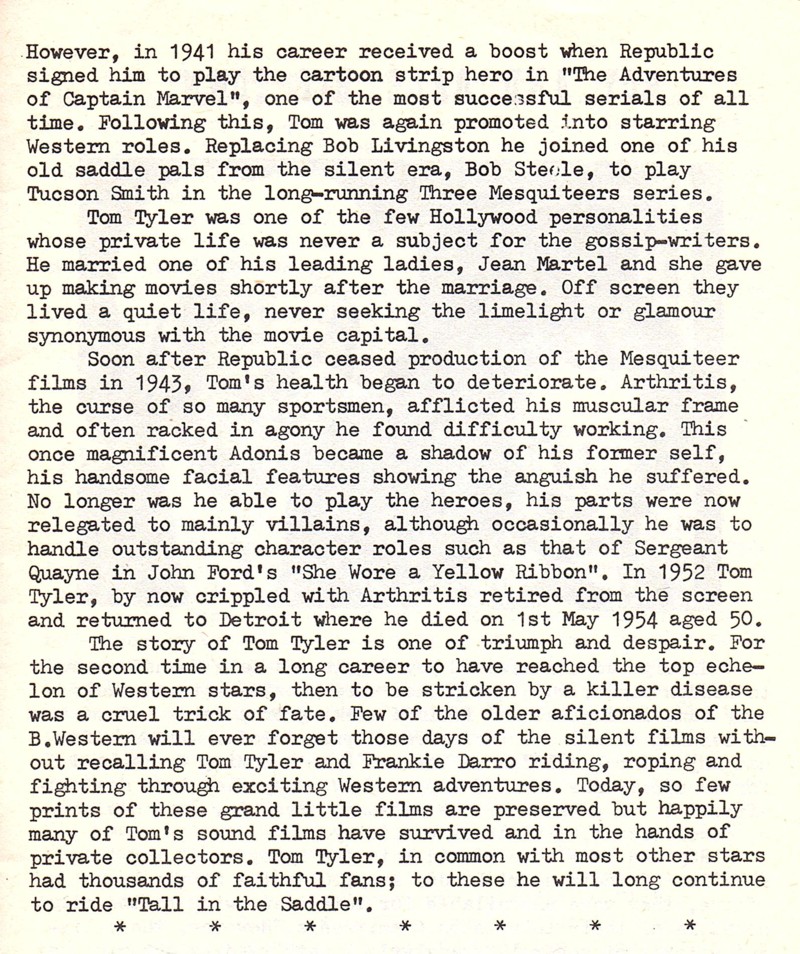 Wrangler's Roost Spring 1979 Tom Tyler Tall in the saddle